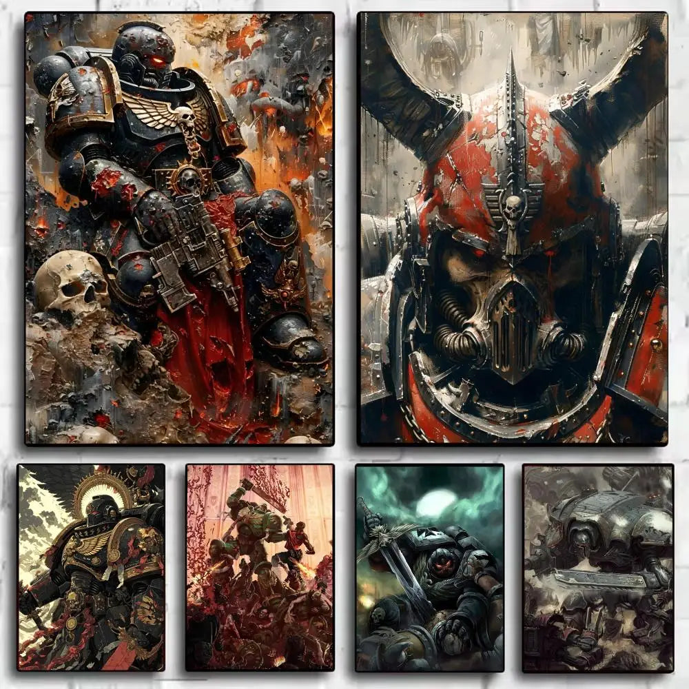 W-Warhammer Game 40K Poster Perfect Sticker Self Adhesive Art Designed for Home Dining Office Spaces