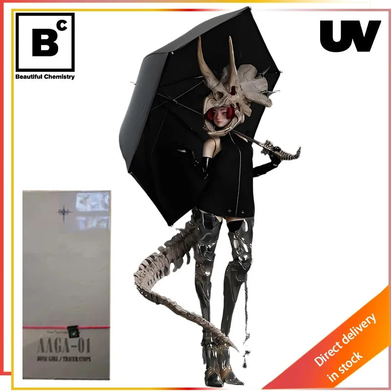 Beautiful Chemistry Original  Fierce Girls 1/6 Ratio Dinosaur Skull Cover Anime Figure Action Joint Mobility Figure Model Toys