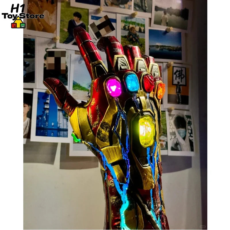 Avengers Endgame MK85 Infinity Gauntlet Replica 1:1 Scale Resin Statue with LED Light Premium Movie Prop Decor & Gift