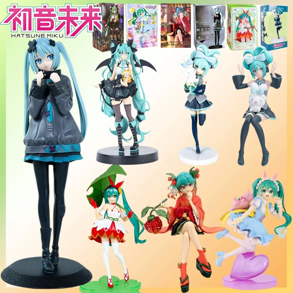 15cm Anime Hatsune Miku Figure -Flower Fairy Winter Cherry Pvc Model Doll Toys Collection desktop decoration Fans/Gift givers