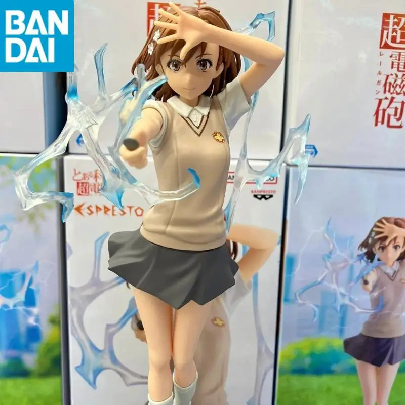 In Stock Bandai Namco Banpresto Genuine Espresto Level5 Electromaster Misaka Mikoto Pvc Desktop ornament Anime Model Toy Gift