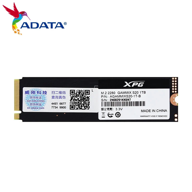 ADATA XPG SSD S20 PCIe Gen3x4 M.2 2280 NVMe Solid State Drive 256GB 512GB 1TB Internal SSD for Desktop Original Hard Drive Disk