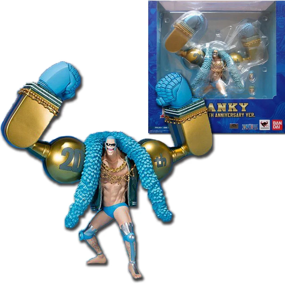One Piece 20th Anniversary Anime Figures Blue Clothes Luffy Nami Robin Zorro Action Figure Collection Model Toys Birthday Gifts
