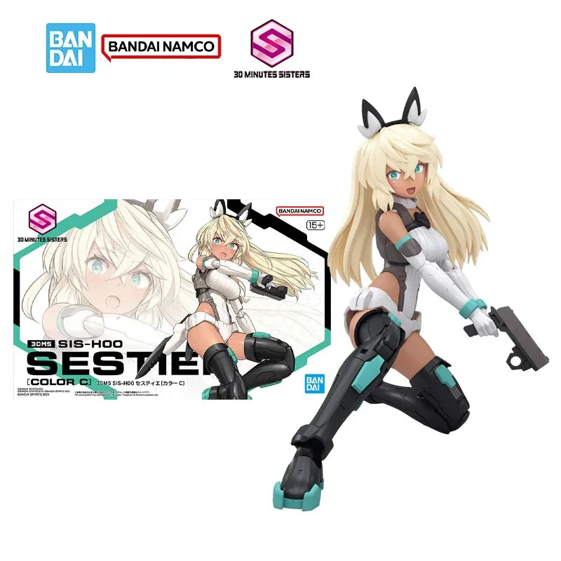 Bandai Original Genuine Figure 30 Minutes Sisters Model Kit 30MS SIS-Y00 Sestieh Color C Collection Action Figure Model Toys