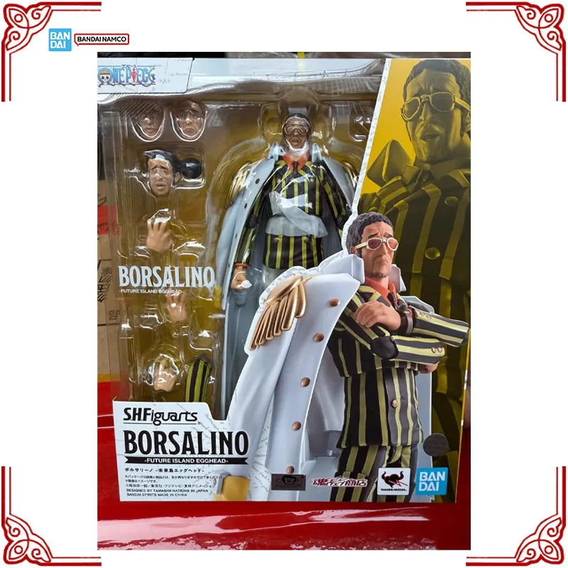 In Stock Genuine Bandai One Piece Model Kit SHF Kizaru Borsalino Future Island Egghead Anime Action Figure Collection Model Toys