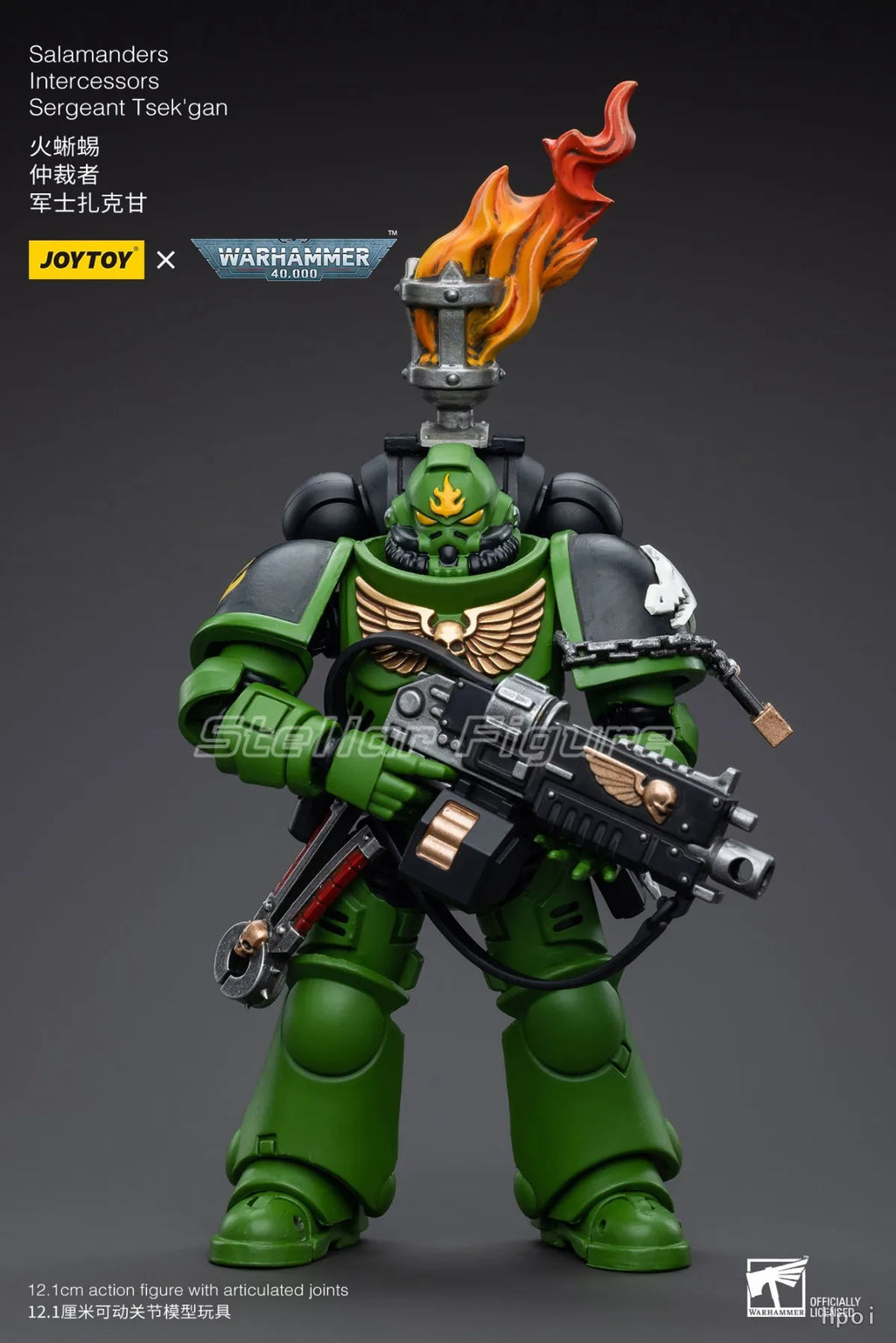 【SF】JOYTOY 1/18 Action Figure Warhammer 40K  Salamanders Intercessors Sergeant Tsek'gan  Prime Model Toy Gift