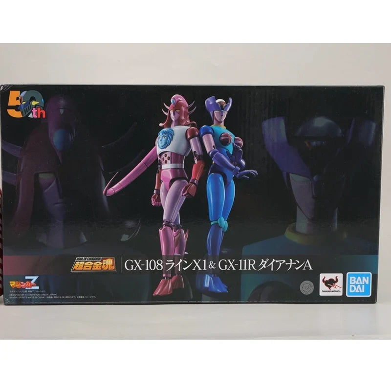 Fast Shipping Bandai Anime SOUL OF CHOGOKIN GX-108 RHEIN X1 GX-11R DIANAN A 50TH Original Model Toys Action Figure Children Gift