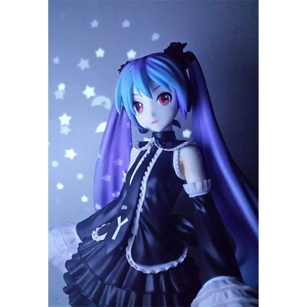 25CM Anime Hatsune Miku Figure Gothic suit standing posture cartoon model toy gift collection decoration ornaments PVC