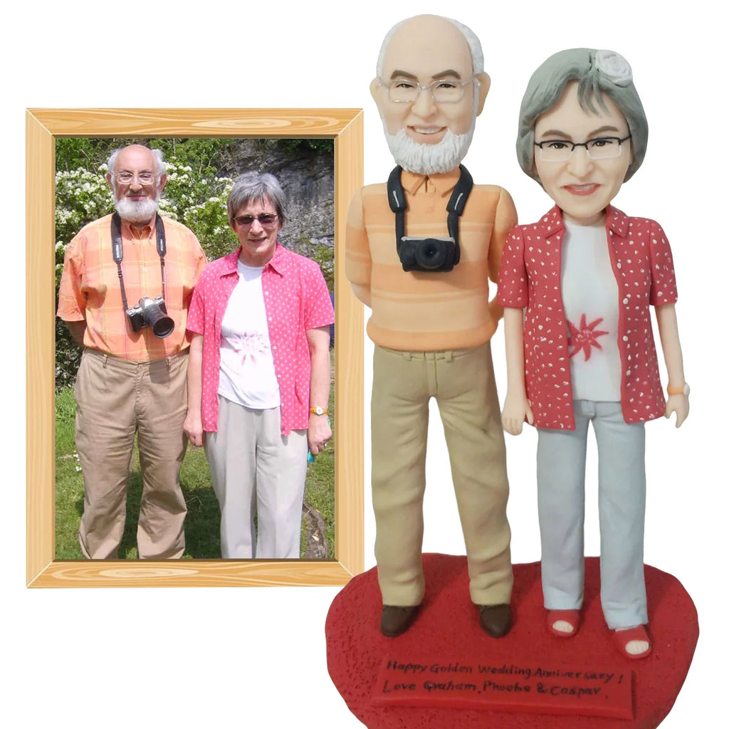 Custom Bobblehead Figure,Full Body Customization on Pictures,Personalized Bobblehead Doll Christmas Gift for Parents and Family