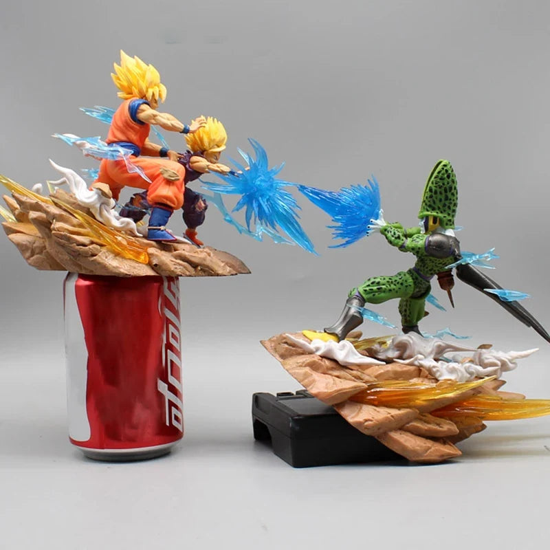 Dragon Ball Z Son Goku Gohan And Cell Anime Figures Super Saiyan Action Figurine Pvc Statue Model Doll Decoration Desk Toy Gifts