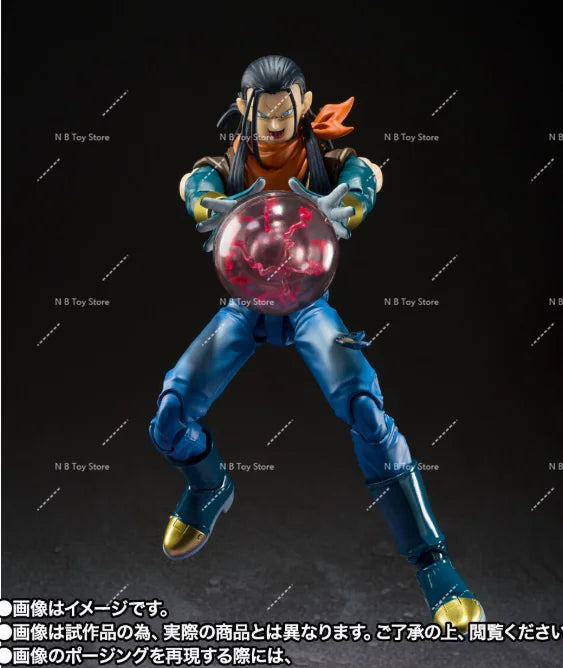 Original Bandai S.H.Figuarts Dragon Ball GT Super Android 17 Collection of Authentic PVC Models, Action Statuette