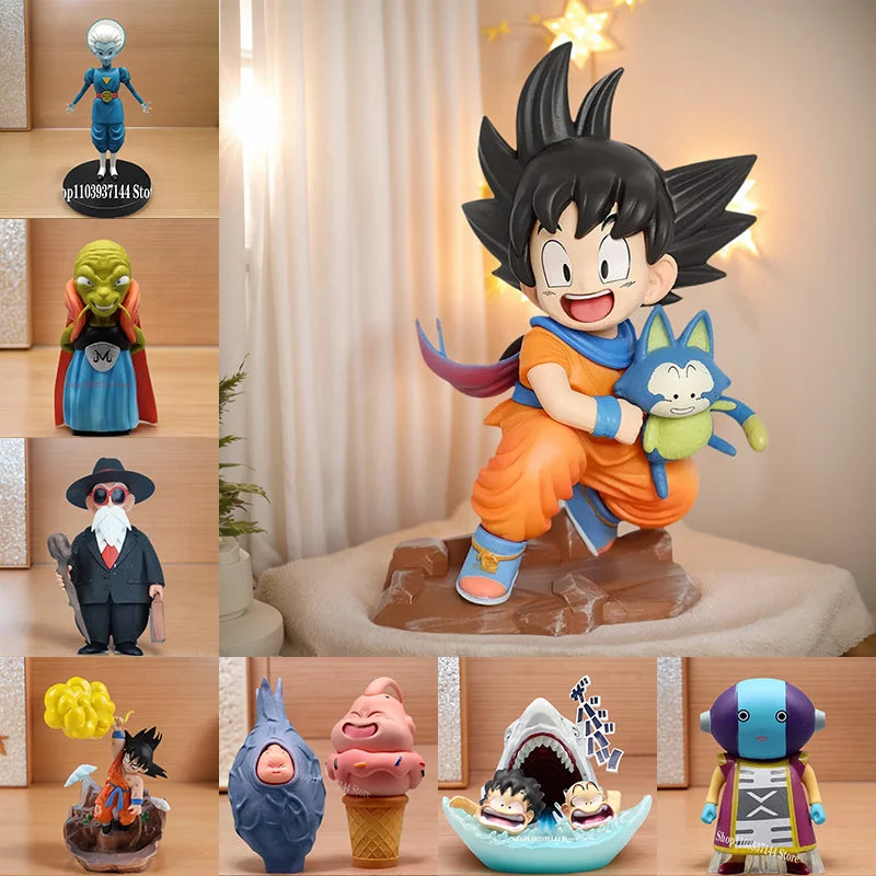 Anime Dragon Ball Z Cloud Goku Kids Figures Krillin Shark Egg Buu Gotenks Trunks Action Figures Babidi Q version PVC Model Toys