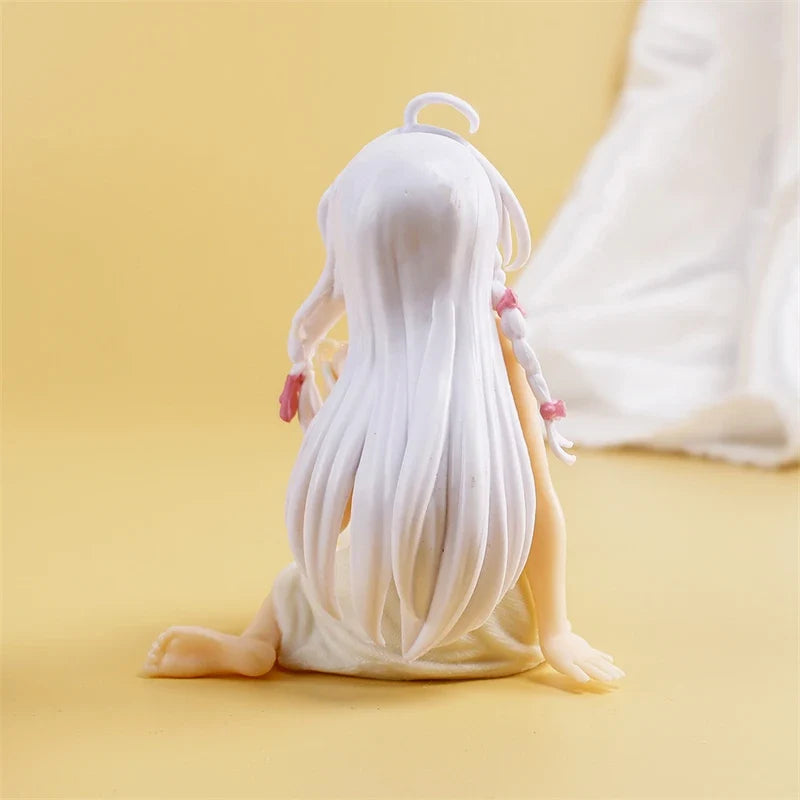 9cm Anime Wandering Witch: The Journey of Elaina Figure Elaina Pajama Sitting Posture Action Figure PVC Model Toys Collection