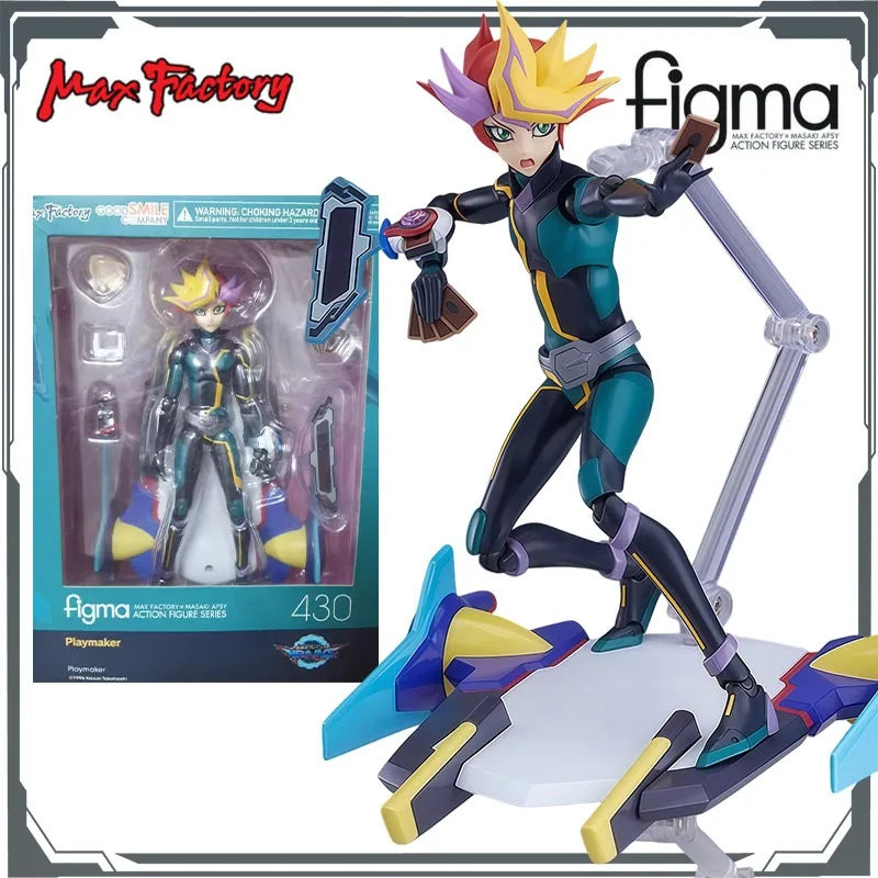 Max Factory Original Figma Yusaku Fujiki Playmaker Anime Action Figures Toys for Boys Christmas Gift Collectible Model Ornaments