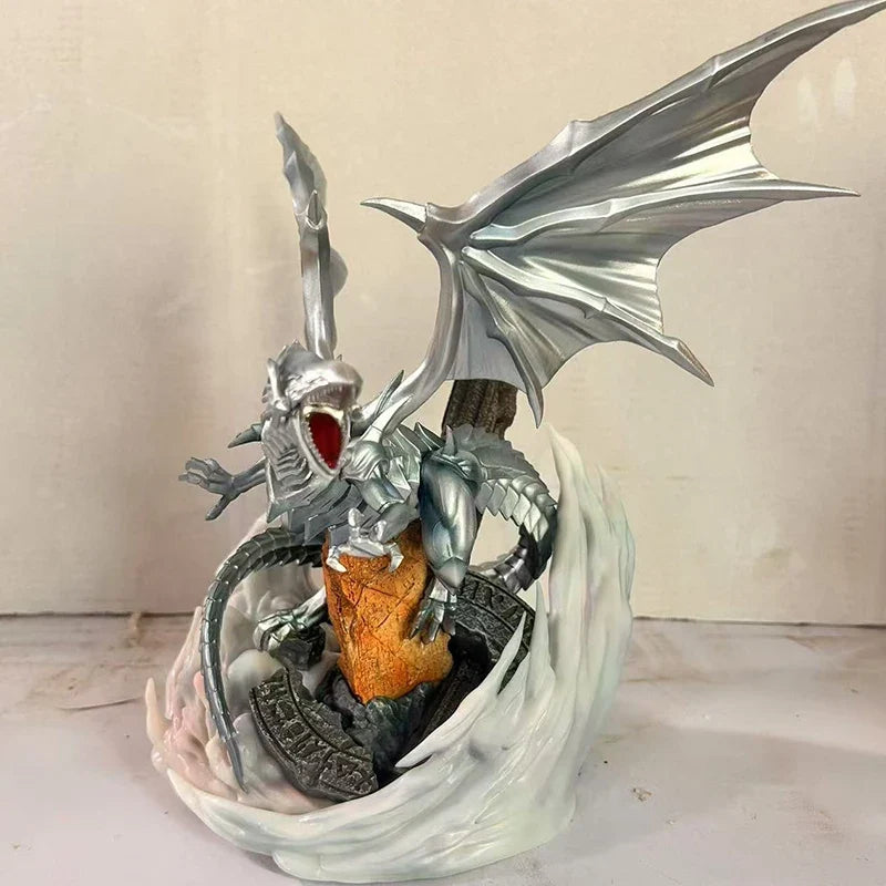 35cm Anime Yu-Gi-Oh! Mx Blue - Eyes White Dragon Figure Gk Scene Model Statue Desk Ornaments Statue Collectible Animation Role