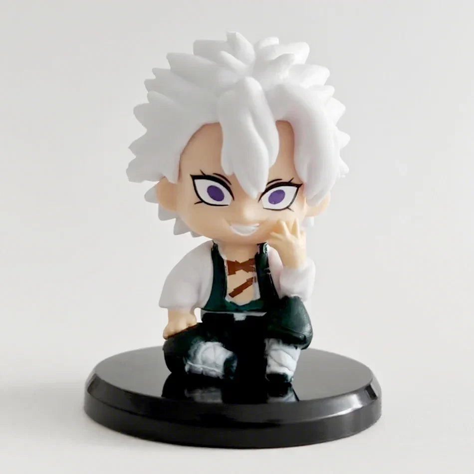 2025 Demon Slayer Q Version Figure Toy  Kimetsu No Yaiba - Sitting Tanjiro Inosuke Zenroz PVC Model Doll Anime Collectible Gifts