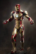 New Product In Stock 1/4 Brand New Marvel Iron Man Mk42 Statue In Red And Gold Color Scheme Super Cool With Luminous Effect