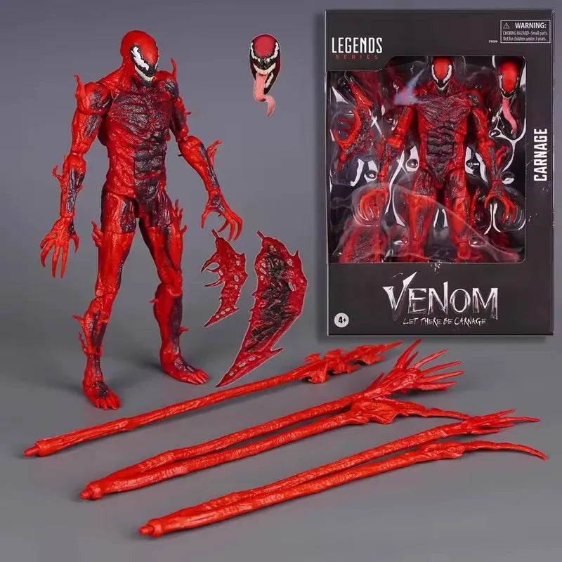 Legends Series Carnage Action Figure Red Venom Figurine Change Face Statue Model Doll Collectible Customized Decorate Gift Toy