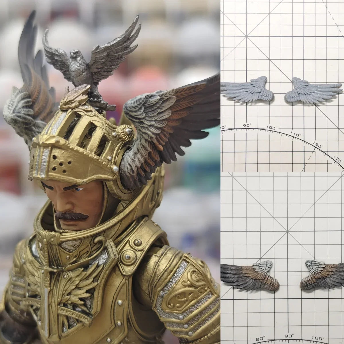 【No Figure】1/12 Scale Male Conversion Parts Four Knight Mythic Legions Knight Wing Ear Accessory Fit 6inch Kotobukiya Model