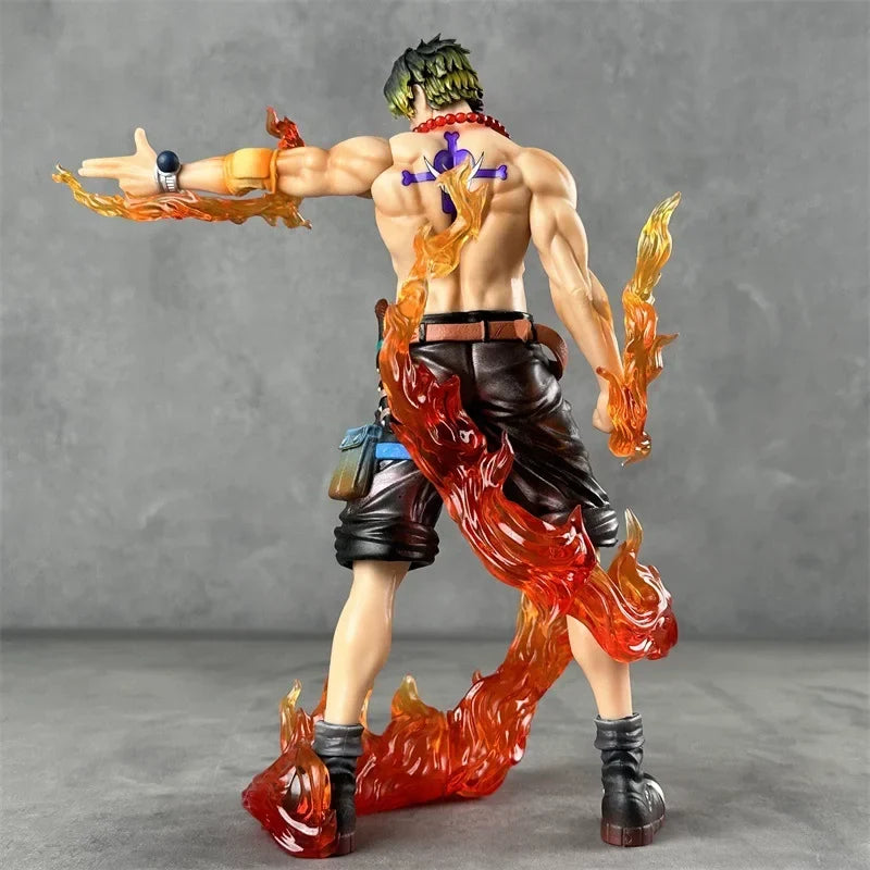 One Piece Flame Ace 25cm Action Figure Standing Pose Scene Model Exquisite Statue Ornament Toy Collectible Gift For Anime Fans