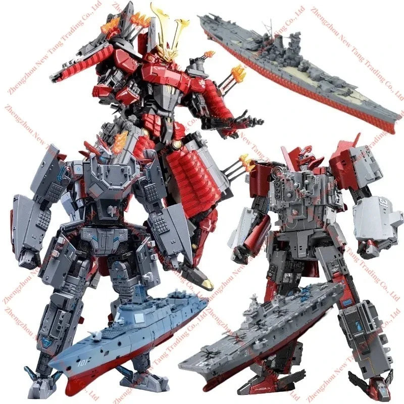 In Stock TOYSEASY YW2202 Xing Tian JS-02 YW2203 Zhu Rong JS-04 Minɡ He Alloy Warship Transformation Action Figures Collection