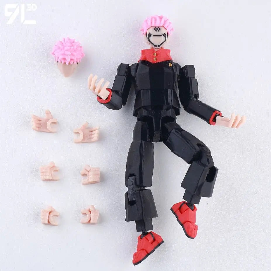 9L3D Printed Anime Naruto Jujutsu Kaisen One Piece Characters Lucky13 Dummy Action Figures Multi-Jointed T13 Mannequin Toys