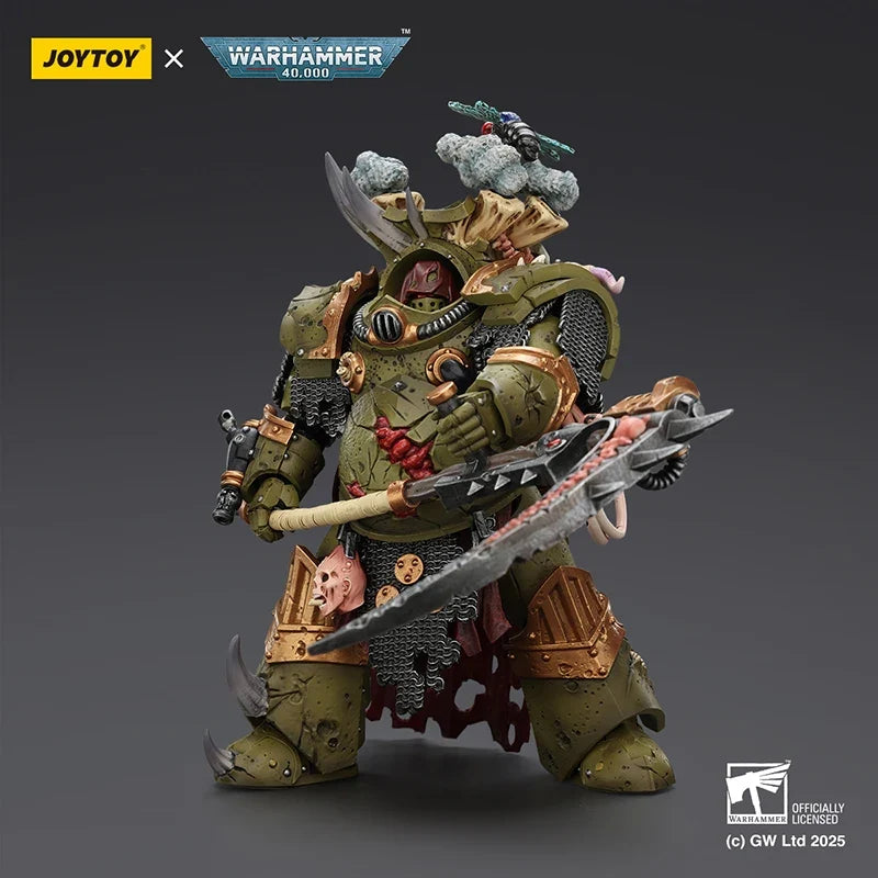 JOYTOY Warhammer 40K 1/18 Death Guard Deathshroud Terminator Champion with Manreaper and Plaguespurter Gauntlets Action Figure