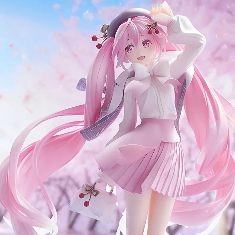 Bandai HATSUNE MIKU Model Anime Figure Cherry Blossoms Your Highness The Princess Songma Peripheral Decoration Ornaments Gift
