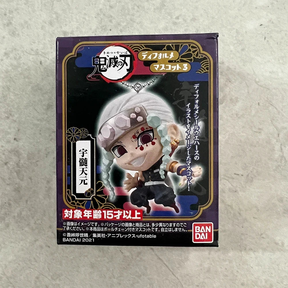 BANDAI Demon Slayer Action Figures Model 4CM Tanjirou Giyuu Obanai Sanemi Nezuko Kanae  Key Chain Pendant Series Original