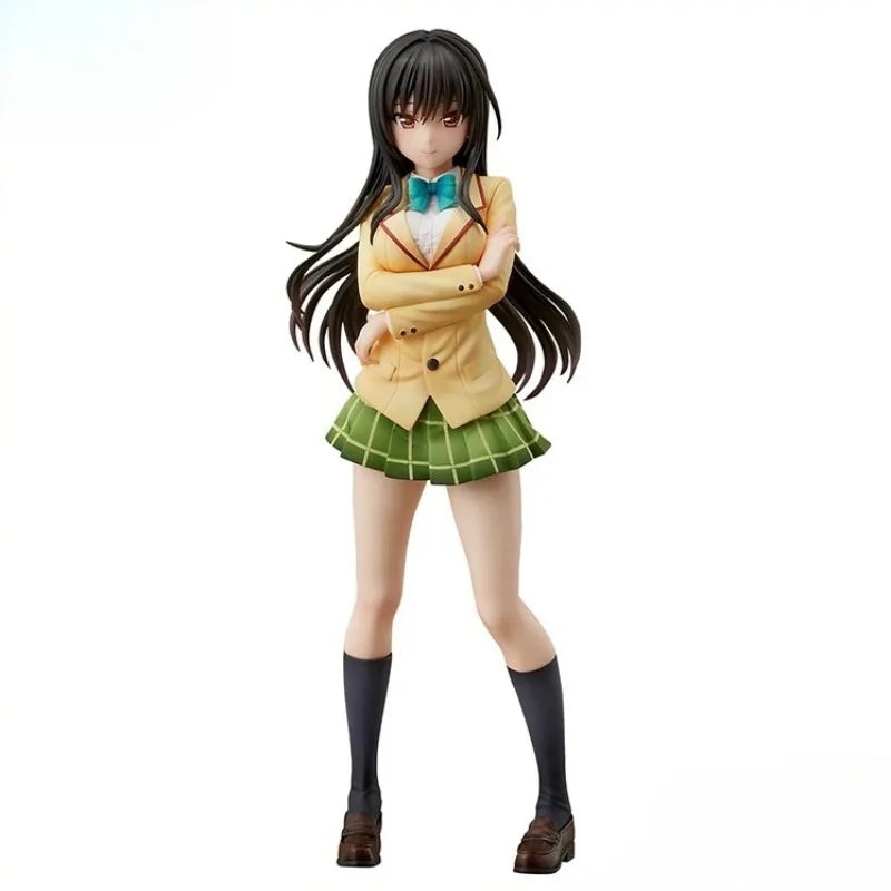 100% Original:To Love Ru Kotegawa Yui Winter uniform 25cm PVC Action Figure Anime Figure Model Toys Figure Collection Doll Gift