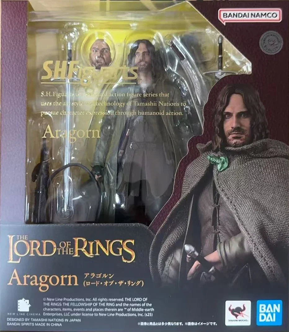 Auf Lager BANDAI S.H.F Der Herr der Ringe Aragorn Frodo Beutlin & Gollum Figur Fertiges Modellbausatz Anime Full Action Spielzeug Geschenk
