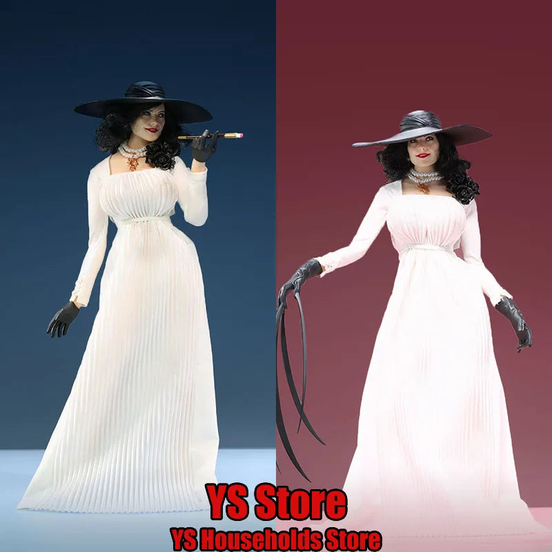 Original A23C01 1/6 Scale Female Vampire Soldier White Long Dress Dekoration Lady Dimitrescu Filmrolle Zarte 12" Figur