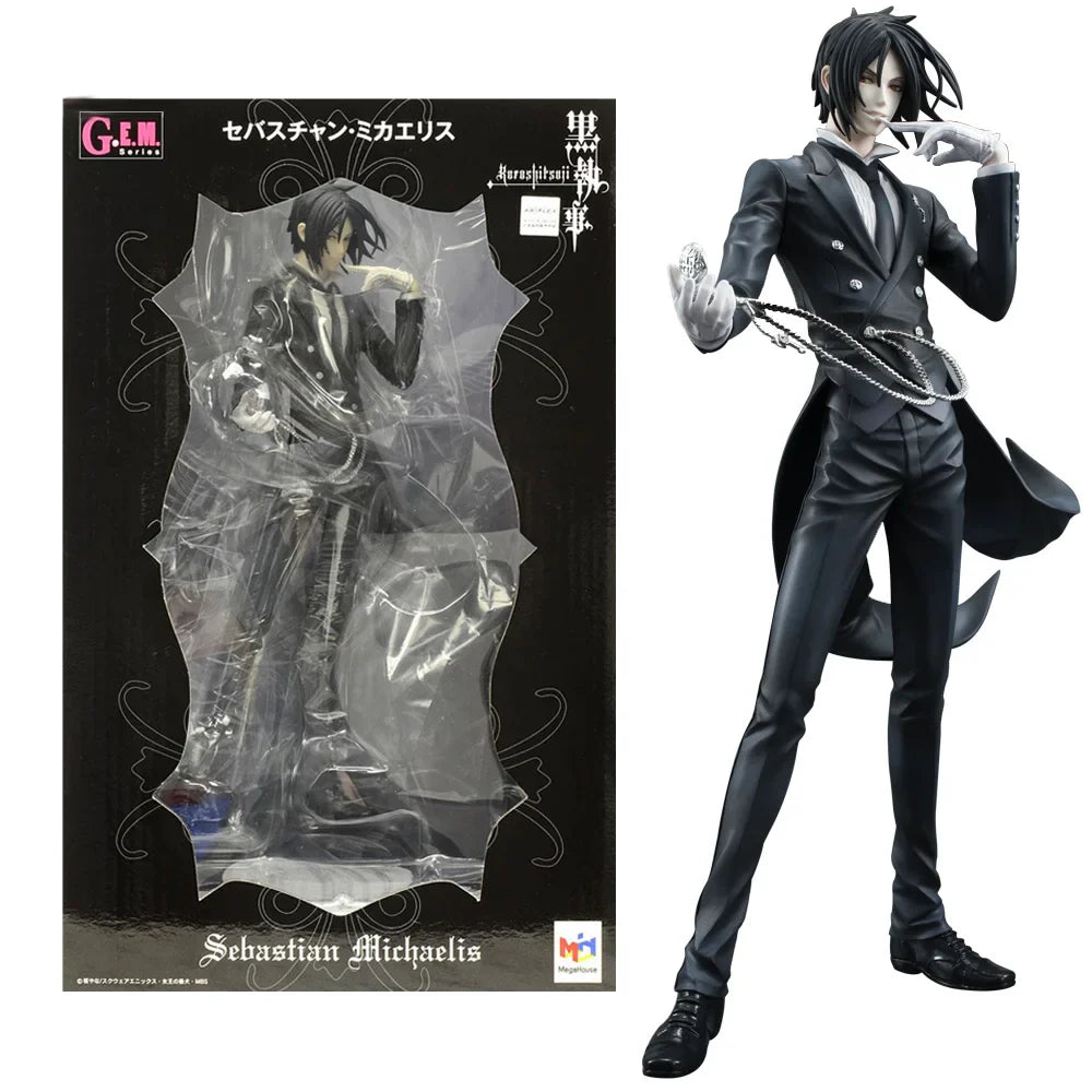 20CM Anime Black Butler Kuroshitsuji Sebastian Michaelis Figur 1/8 Animationsmodell Spielzeug Geschenk Sammlung Actionfigur PVC