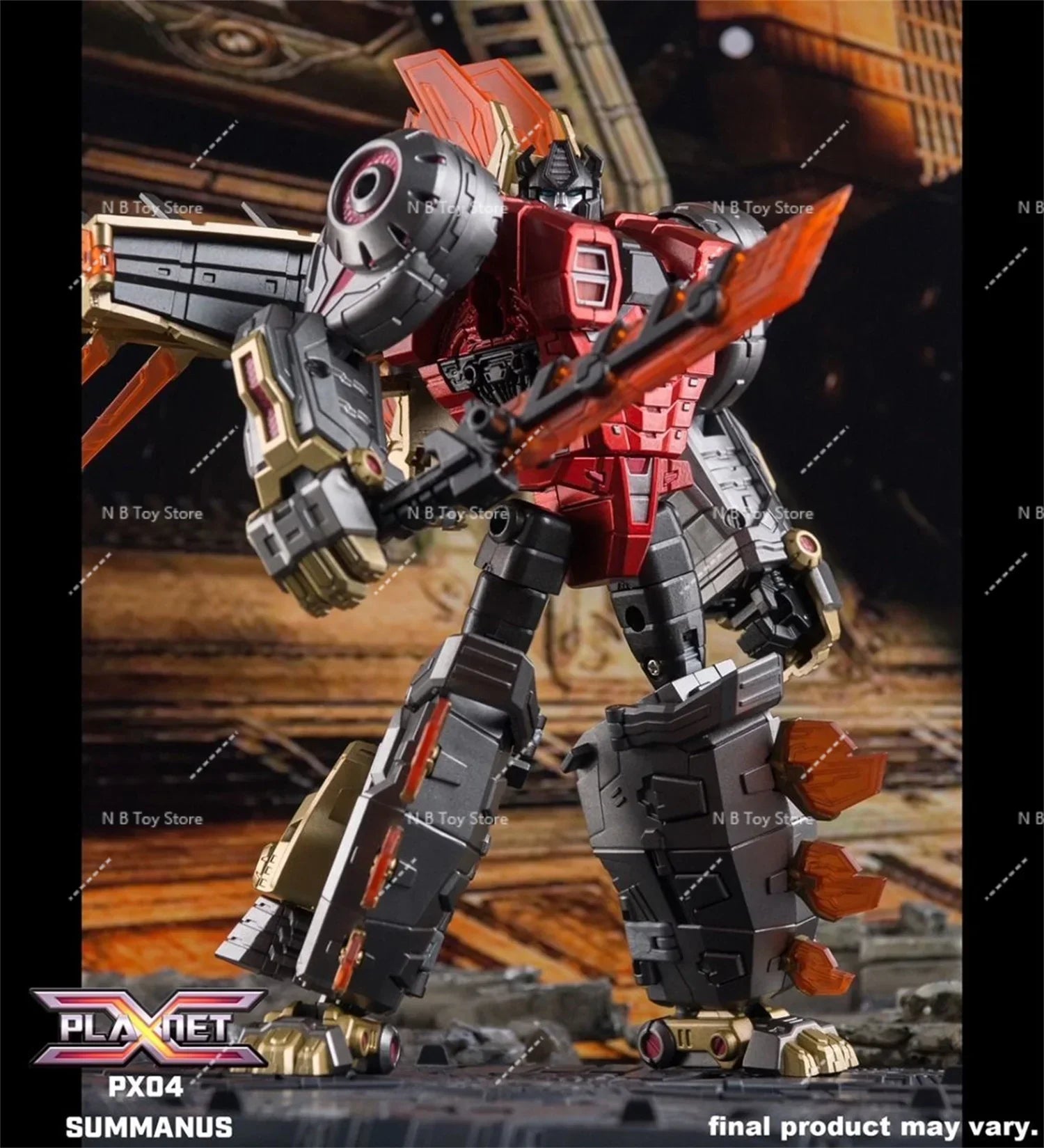 Action Character Transformation Toy Planet X PX-04M PX04M, Metallic, Snarl Summanus, Box Robot