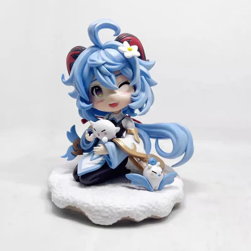 13-17CM Kamisato Ayaka Hu Tao Anime GACHA Q-version Action Figure  Ornament Holiday Gifts Ornament Action Figure Model Toys