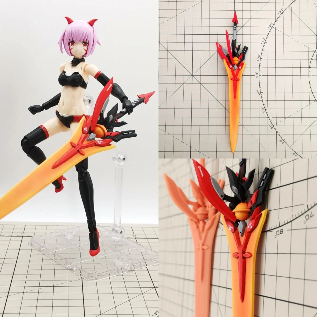 【No Figure】1/12 Scale Female Resin 3D Unpainted Conversion Parts Large Sword Fit Kotobukiya Model For Collection For DIY