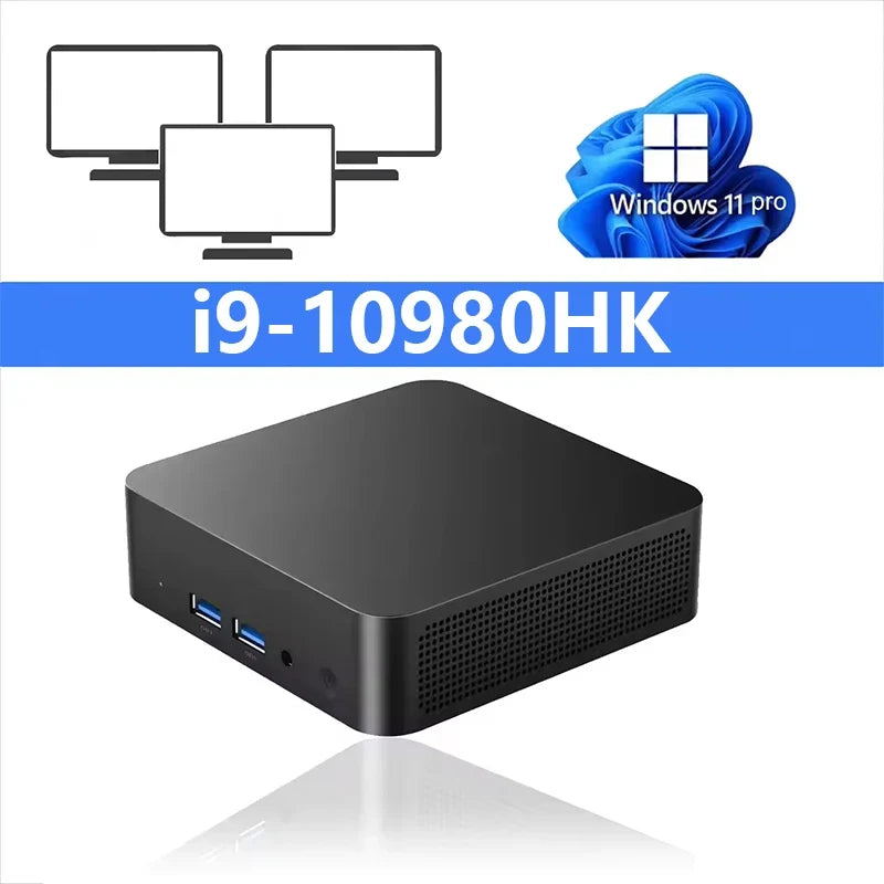 MINI PC Intel Core i9-10980HK Windows 11 Pro Computer 16GB 32GB RAM 1TB 2TB SSD Portable PC Gamer Office UHD Desktop Computer