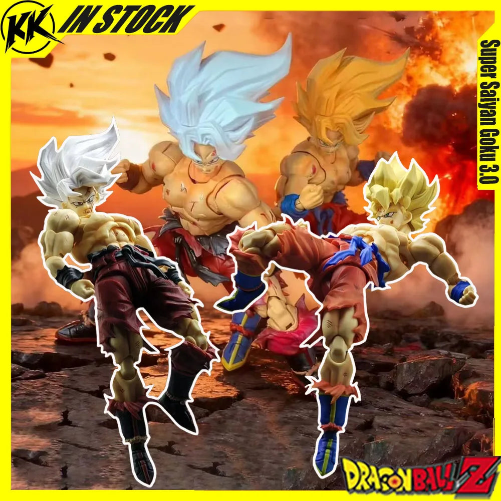 New N&T Stutio Dragon Ball Super Saiyan Goku 3.0 Body Action Figure SHF War Damaged Son Goku Weekly Color Figures Collection Toy