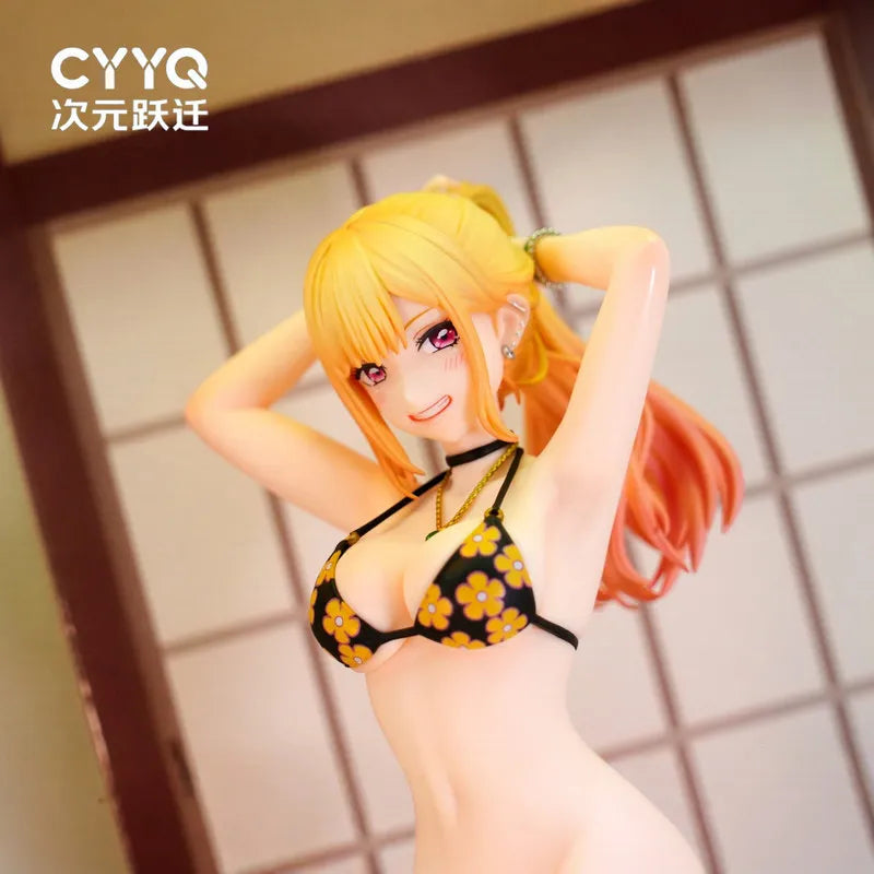 CYYQ Marin Kitagawa Figure Swimsuit My Dress-Up Darling Anime Beautiful Girl Statue Desktop Decoration Model For Anime Fans