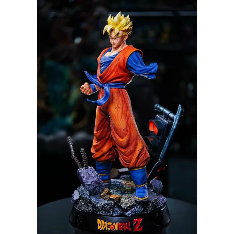 54cm Dragon Ball Figur Son Goku Future Kann Licht emittieren Anime Sammlermodell Harz Desktop Dekorationen Weihnachtsgeschenke Kinderspielzeug