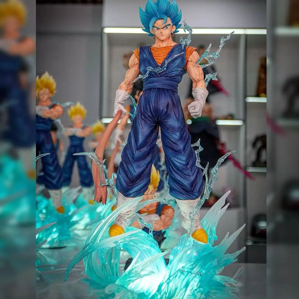 Jt Statue 38cm/14.96inch Dragon Ball Z Vegetto Figure 3 Heads Replace Super Saiyan Action Figures Collection Model Toys Gifts
