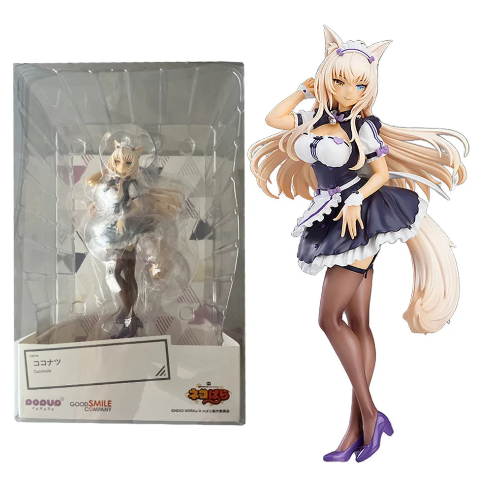 19CM Anime Nekopara Coconut Figur Stehende Dienstmädchen-Outfit Ver. Anime Azuki Modell Spielzeug Geschenk Sammlung Actionfigur PVC