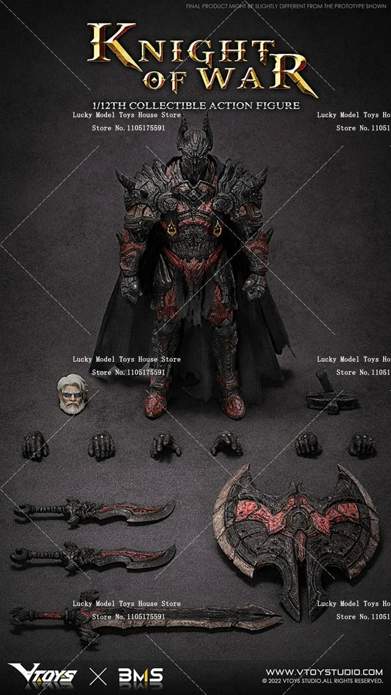 1/12 Collectible Knight of War Armored Action Figure Ruthless Warrior Delicate VTOYS X BMS 6inch VSD005 Soldier Model Doll