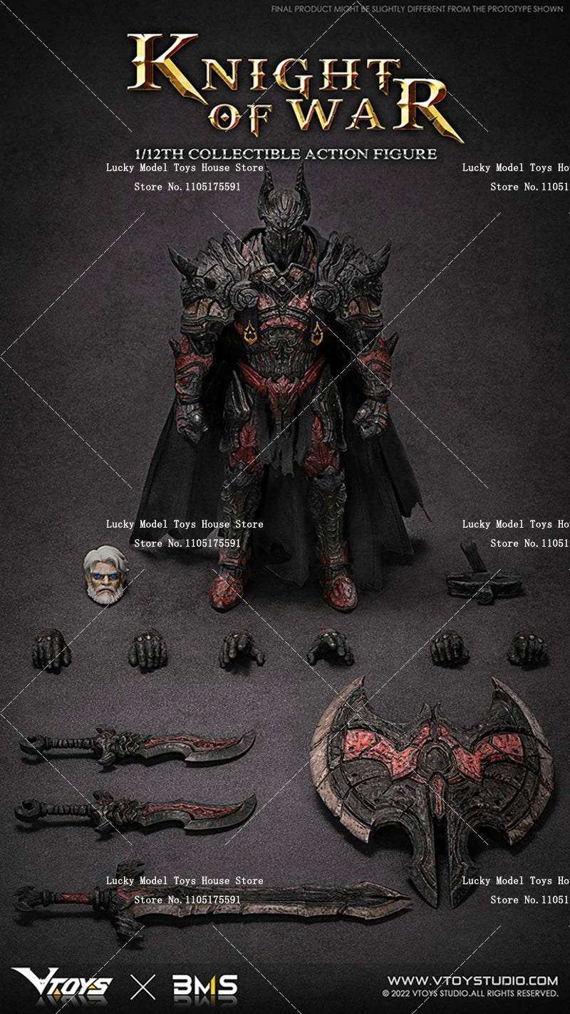 1/12 Sammler-Ritter des Krieges Rüstungs-Actionfigur Skrupelloser Krieger Zart VTOYS X BMS 6 Zoll VSD005 Soldatenmodell-Puppe