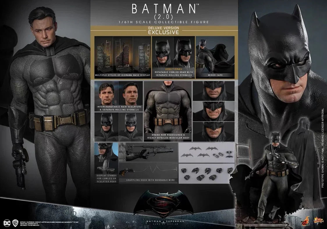 Original In Stock 1/6 Hot Toys Mms732 Mms731 Batman V Super Man Dawn Of Justice Batman 2.0 Deluxe Version Action Figures Model