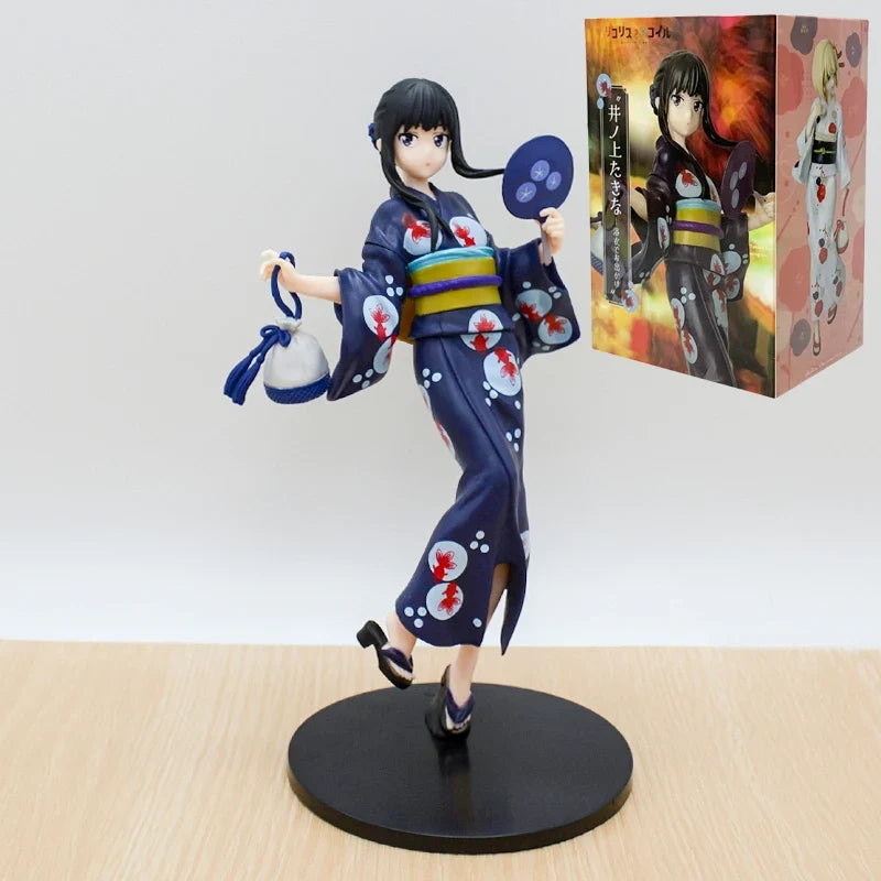 20cm Lycoris Recoil Nishikigi Chisato Anime Figure Inoue Takina Yukata de Odekake Action Figure Collectible Model Doll Toys Gift