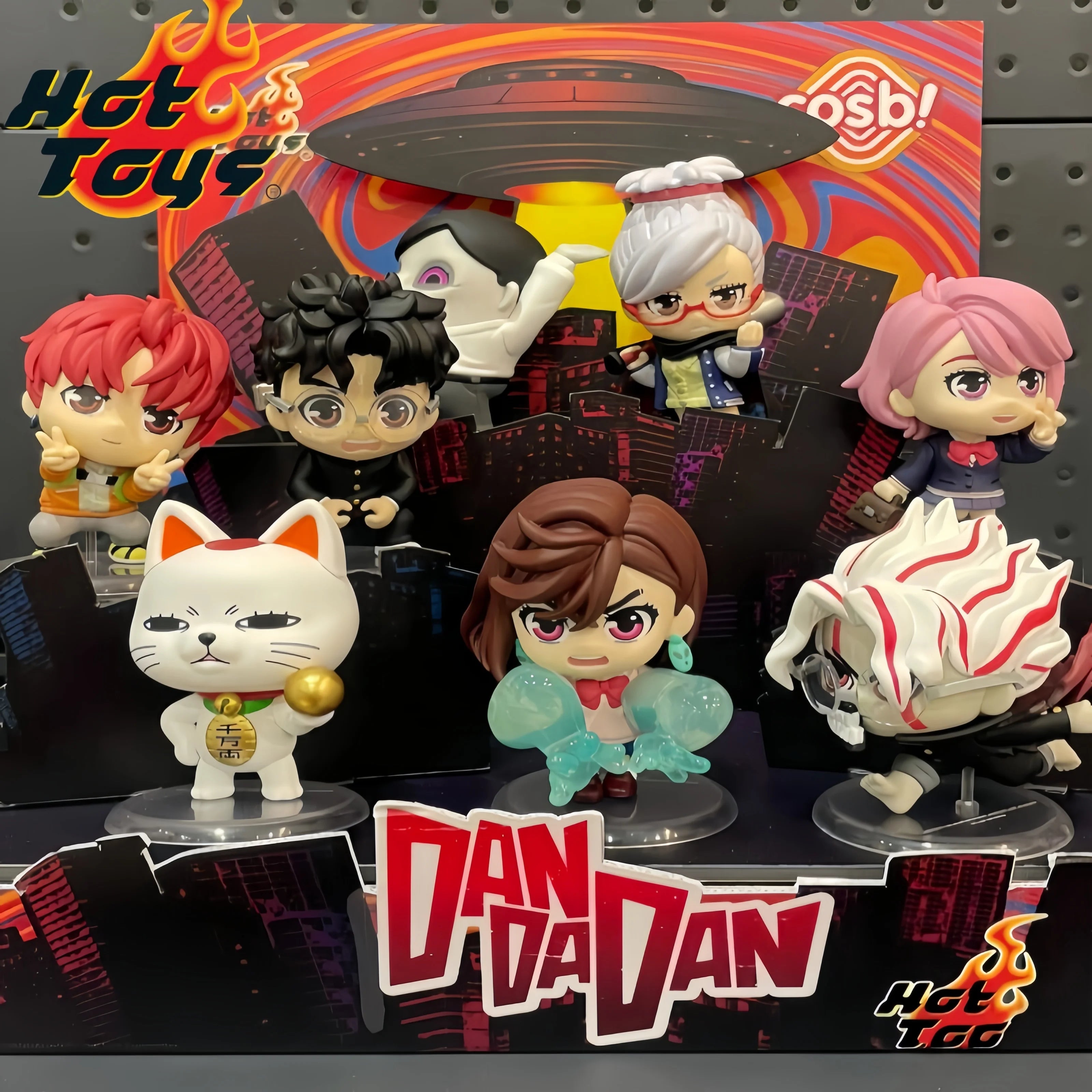 In Stock Original Hot Toys Dandadan Mini Figures Cosbi Collection Chibi Anime Figure Okarun Momo Speed Granny Cute Model Gifts