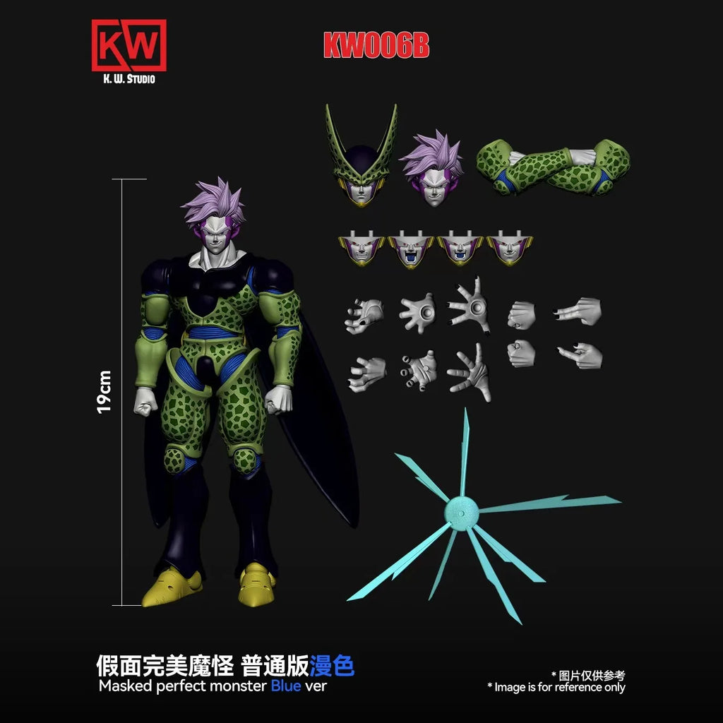 KW Studio Dragon Ball Z Cell Masked Perfext Monster Dx Blue Purple Ver KW006ADX KW006BDX Cell Anime Action Figures Gifts Toys