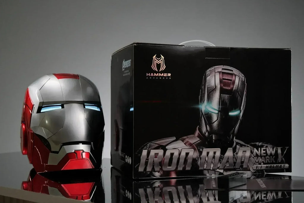 Hot Toys Neuer Mk5 Iron Man Helm Sprachsteuerung 8-teilig Öffnen und Schließen Chinesisch Englisch Leuchtmaske Sammeln Halloween Geschenke