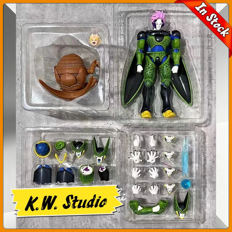 KW Studio Cell Figur Dragon Ball Cell Masked Perfect Monster Kw006adx Kw006bdx Perfect Cell Anime Actionfiguren Geschenke Spielzeug
